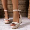 Women's Wedge Sandals for Summer - Casual Non-Slip Peep Toe Platform Shoes