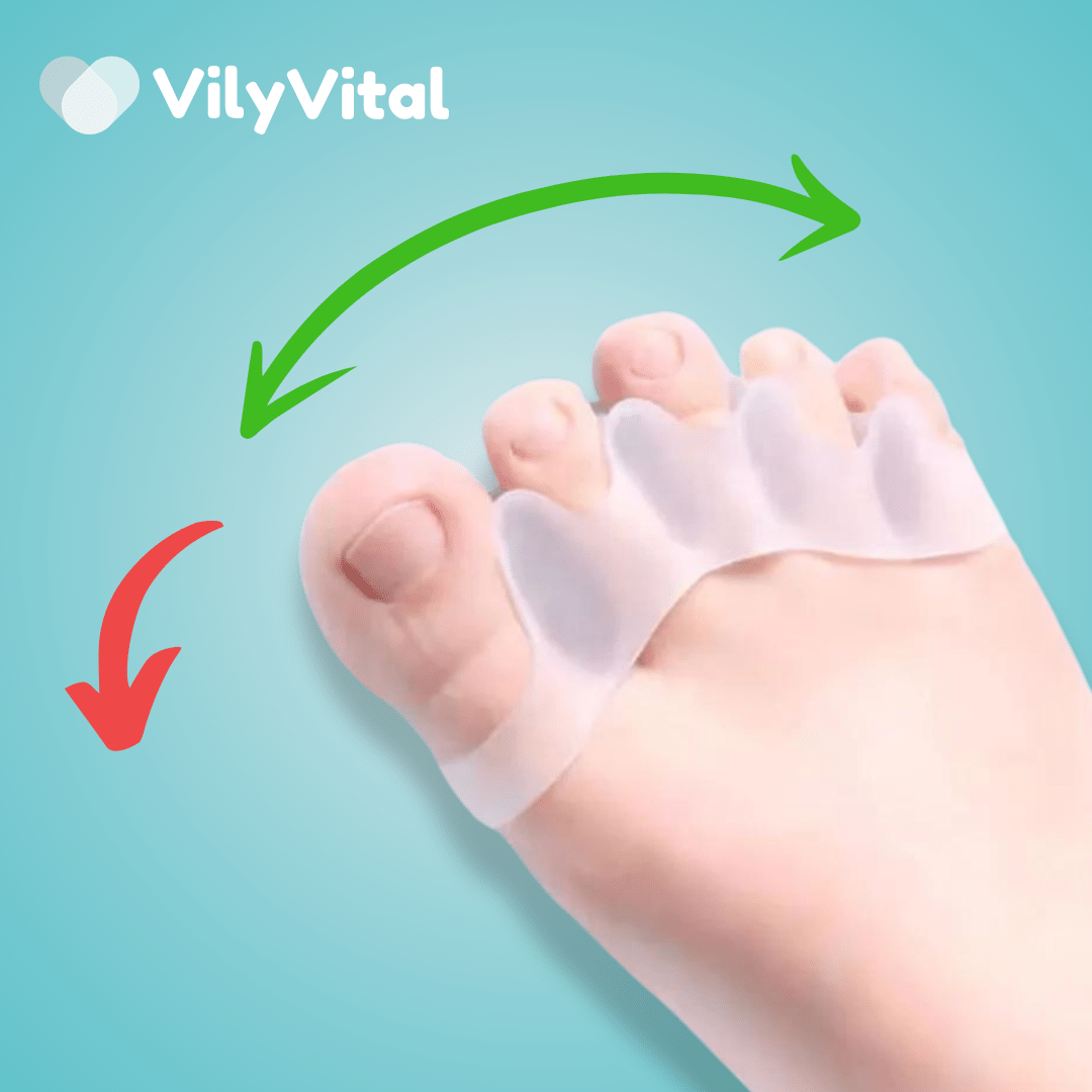 VilyVital 2Pcs Silicone Toe Separator for Correct Toe Alignment