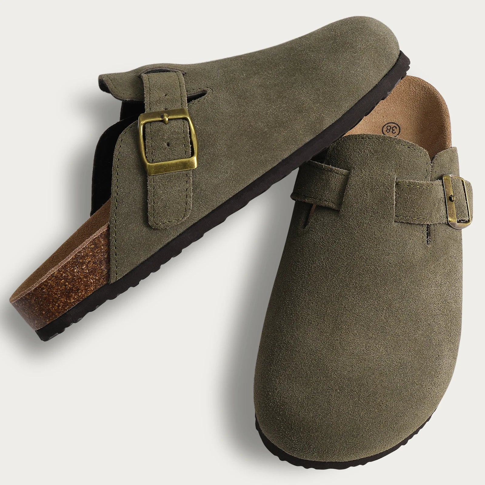 VilyVital™ Women's Suede Mules - Comfortable Clogs with Cork Insole and Arch Support