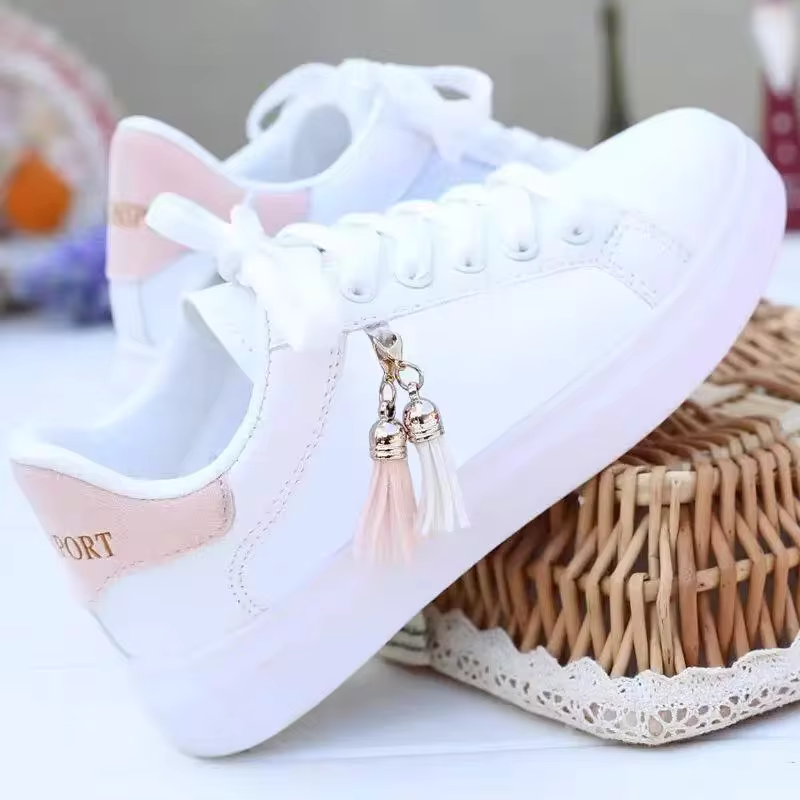 Women's Casual Sneakers with Tassel Detail - Trendy Everyday Shoes