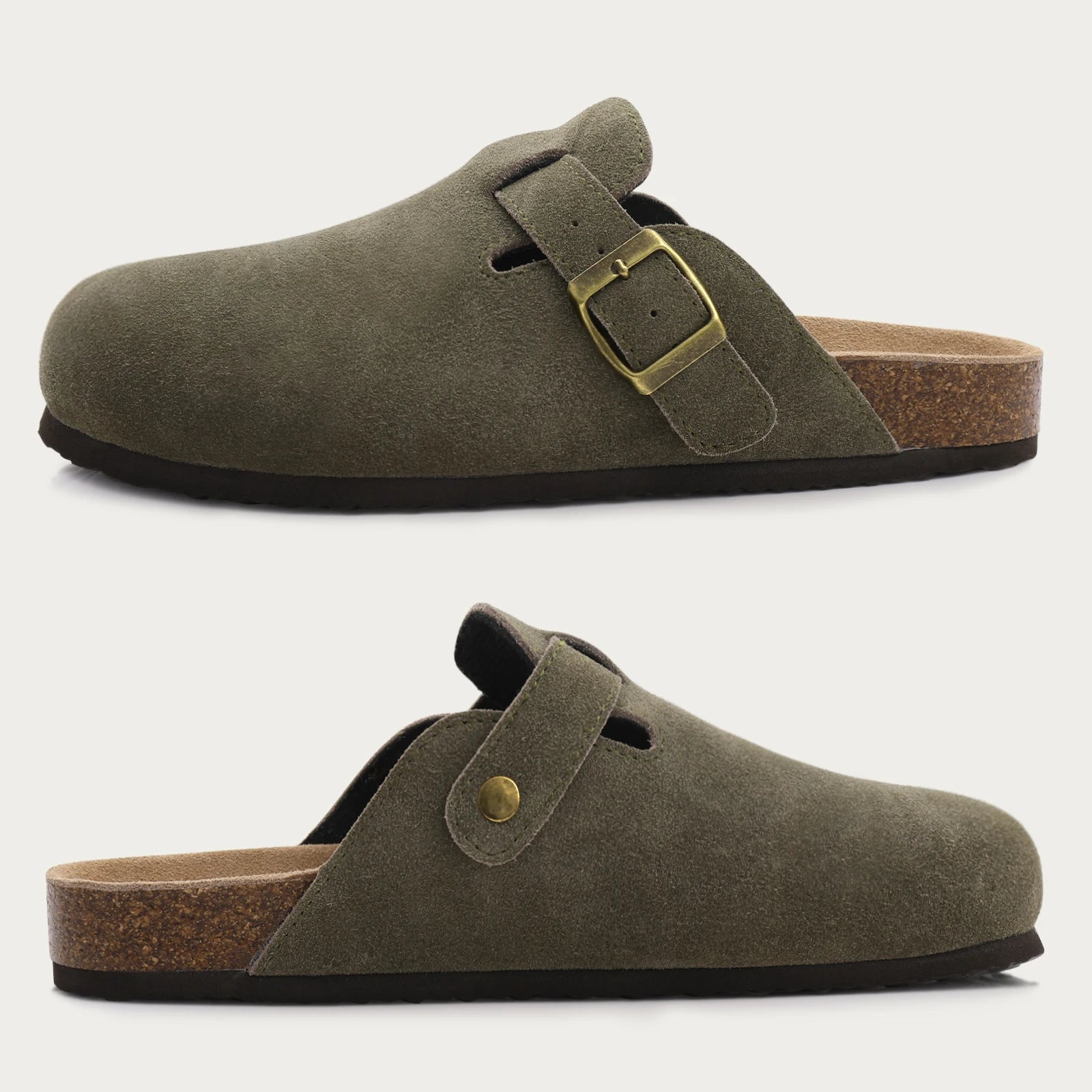 VilyVital™ Women's Suede Mules - Comfortable Clogs with Cork Insole and Arch Support