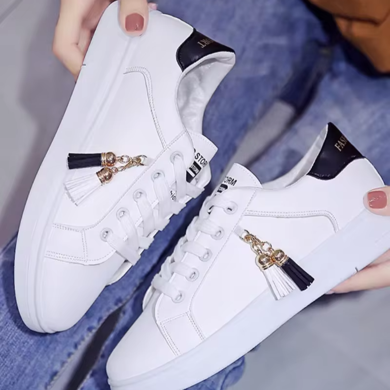 Women's Casual Sneakers with Tassel Detail - Trendy Everyday Shoes