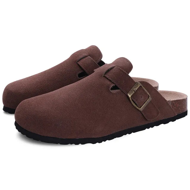 VilyVital™ Women's Suede Mules - Comfortable Clogs with Cork Insole and Arch Support