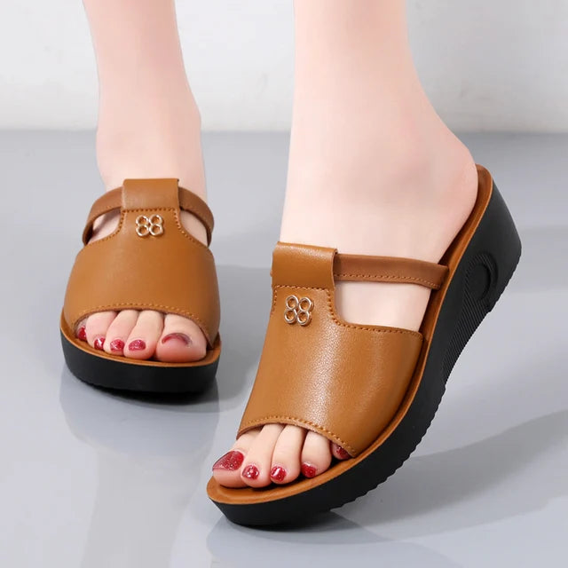 Orthopedic Open Toe Wedge Sandals for Women - Casual Platform Shoes