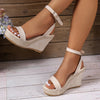 Women's Wedge Sandals for Summer - Casual Non-Slip Peep Toe Platform Shoes