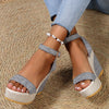 Women's Wedge Sandals for Summer - Casual Non-Slip Peep Toe Platform Shoes