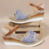 Women's Knot Detail Espadrille Ankle Strap Wedge Orthopaedic Sandals