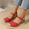 Women's Closed Toe Wedge Orthopaedic Sandals - Buckle Strap Platform Espadrilles