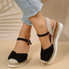 Women's Closed Toe Wedge Orthopaedic Sandals - Buckle Strap Platform Espadrilles