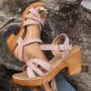 Women's High Heel Ankle Strap Buckle Gladiator Orthopaedic Heeled Sandals