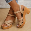 Women's High Heel Ankle Strap Buckle Gladiator Orthopaedic Heeled Sandals