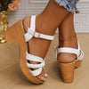 Women's High Heel Ankle Strap Buckle Gladiator Orthopaedic Heeled Sandals