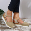 Women's Closed Toe Wedge Orthopaedic Sandals - Buckle Strap Platform Espadrilles