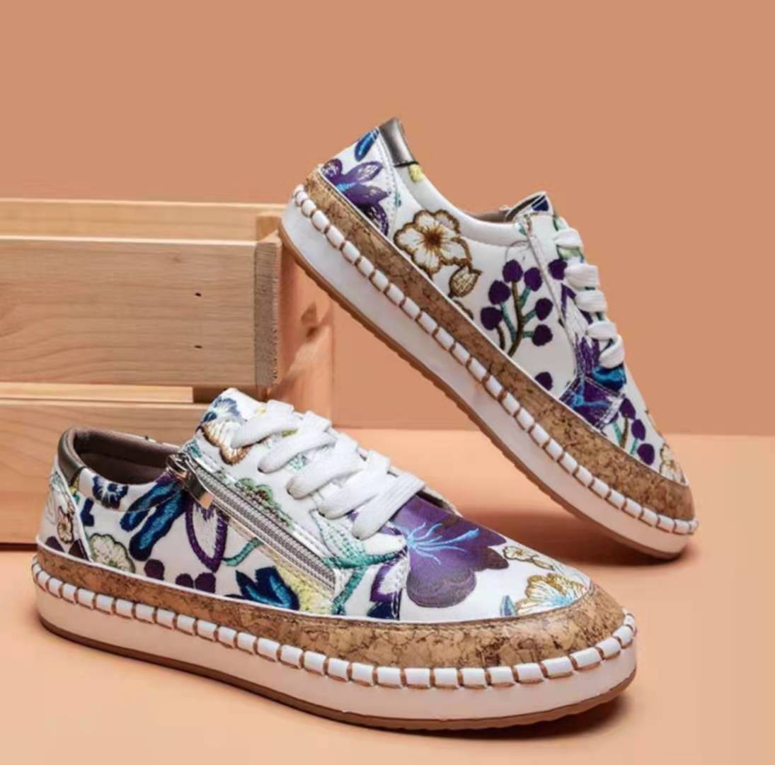 VilyVital™ | Comfortable and Stylish Women's Floral Printed Lace-Up Loafers